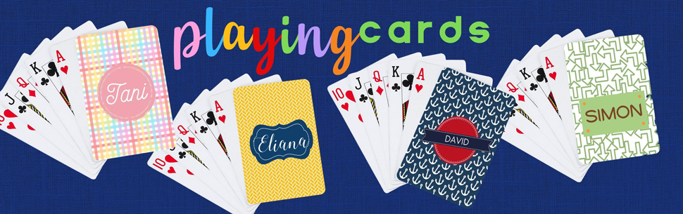 Personalize playing card decks make the best summer gifts for travel, camp, adults and kids